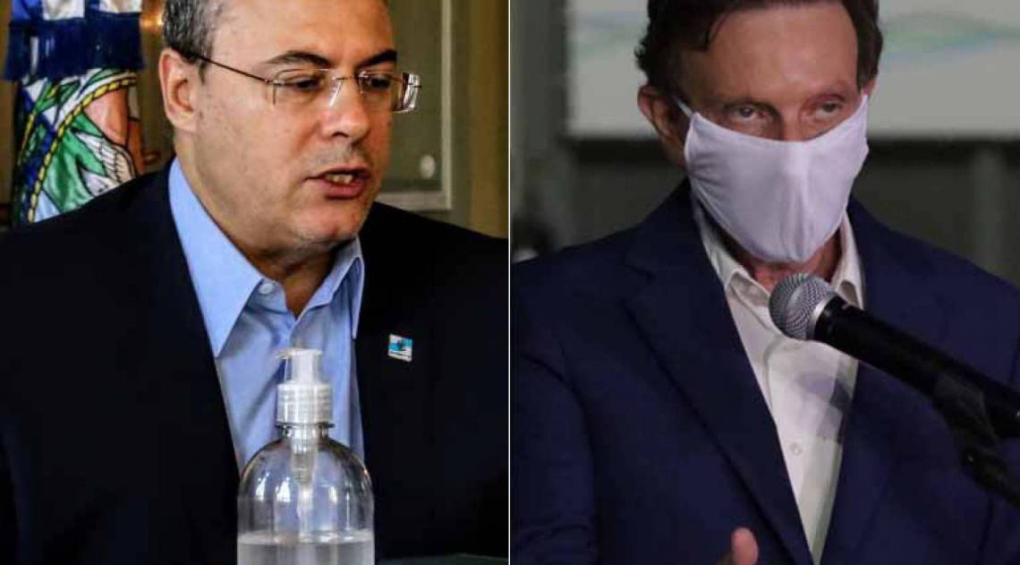 O governador Wilson Witzel e o prefeito Marcelo Crivella - Carlos Magno / Governo do estado e Hudson Pontes / Prefeitura do Rio