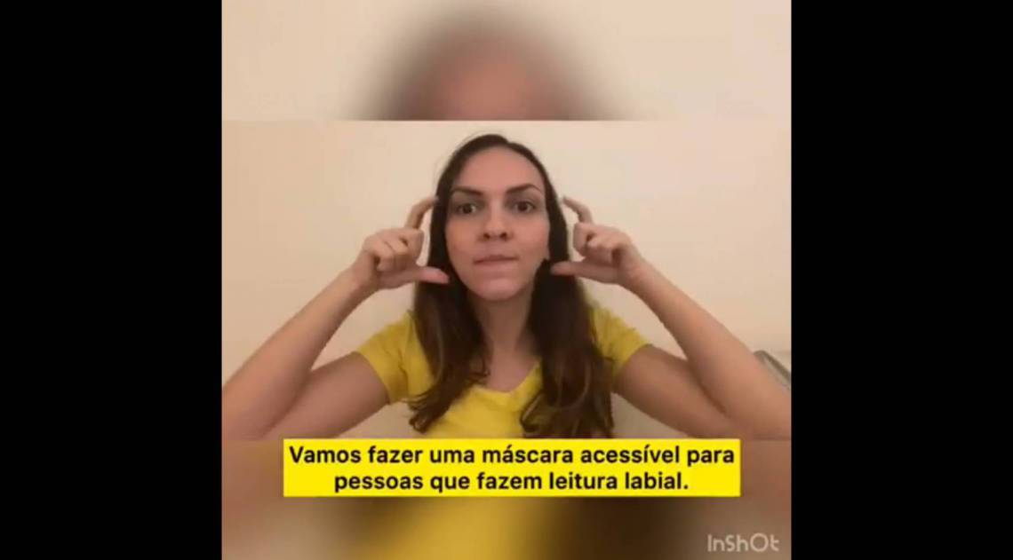 Professora Ana Luísa Antunes ensina o passo a passo para fazer uma máscara com visor transparente Professora Ana Luísa Antunes ensina o passo a passo para fazer uma máscara com visor transparente