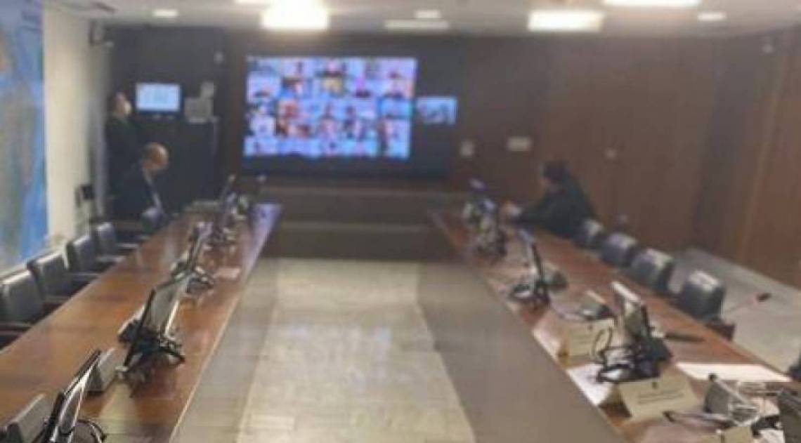 Presidente durante teleconferência - Divulgação