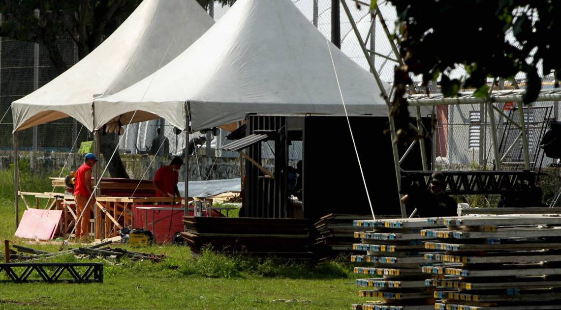 170520 - CORONAVIRUS - Inauguração do Hospital de Campanha de São Gonçalo nao acontece nesse domingo como estava marcado. Na foto, o canteiro de obras da unidade.      Estefan Radovicz / Agencia O Dia               CIDADE,RIO, SAOGONCALO,CORONAVIRUS