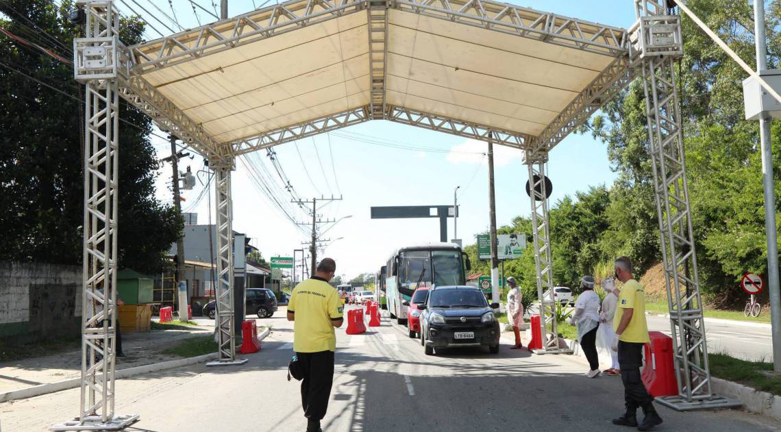 Barreira sanitária na entrada de Itaguaí