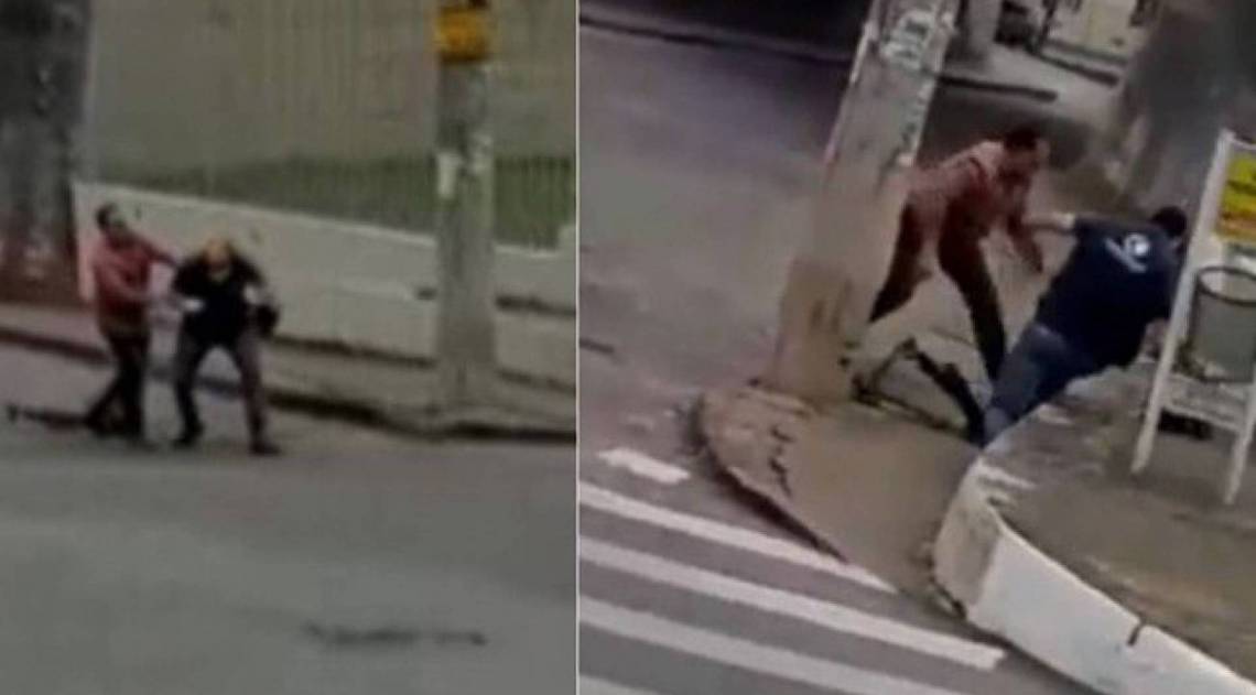 Empresário chuta câmera e bate em repórter de afiliada da Globo com tripé
- Reprodução/Twitter