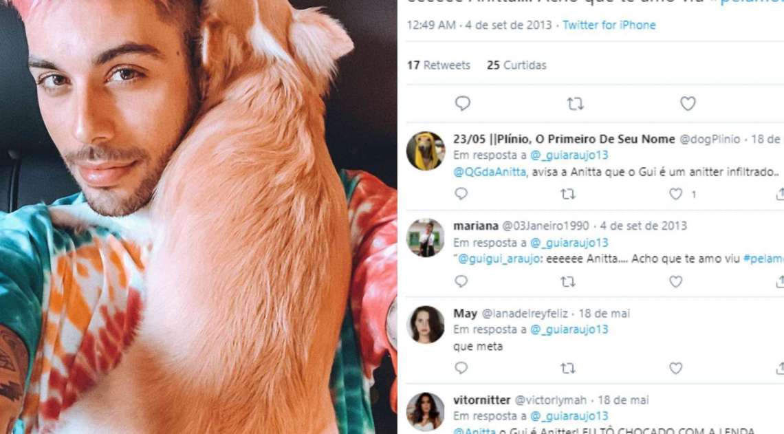 Gui Araújo já tinha uma quedinha por Anitta desde 2013 - Reprodução Internet