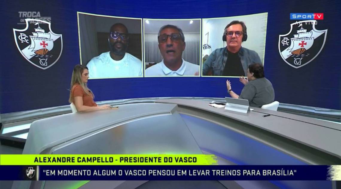 Presidente do Vasco se irritou com jornalistas do SporTV - Reprodução