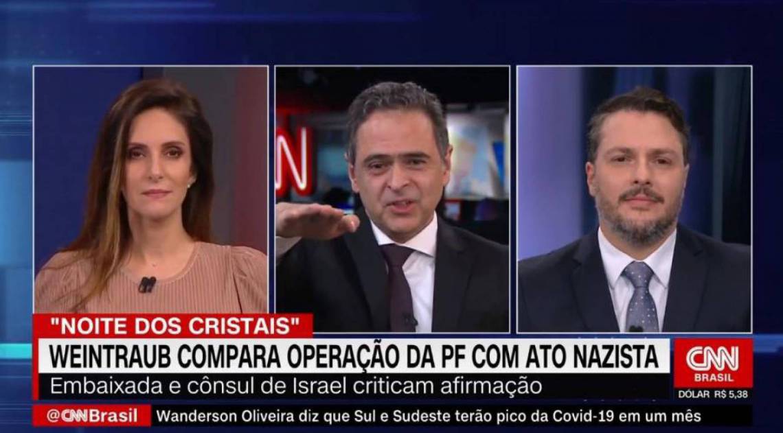 Lourival Sant'Anna faz saudação nazista ao vivo na CNN Brasil - Reprodução