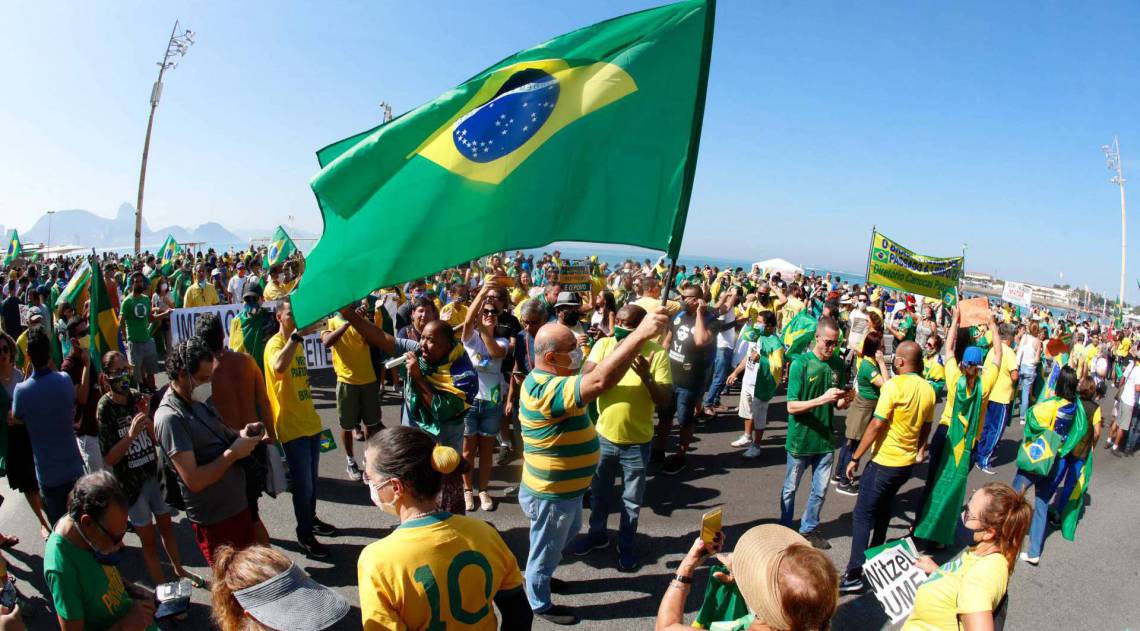  Protesto a favor do Bolsonaro em Copacabana - Gilvan de Souza / Agencia O Dia