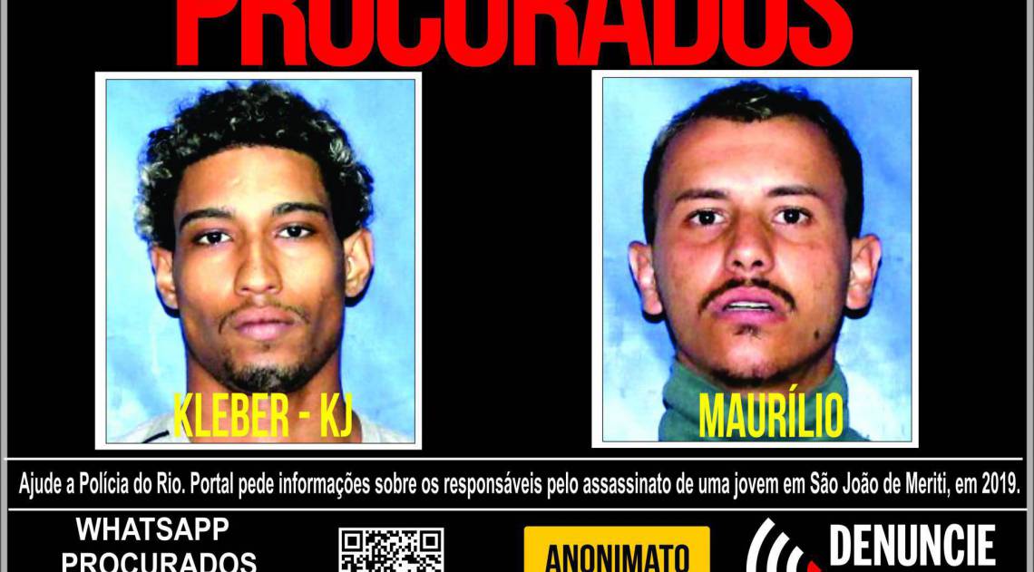 Eles são acusados de envolvimento na morte de Luciana Vermelho Marinho, de 18 anos, encontrada morta no bairro Vila Rosali, em São João de Meriti, na Baixada Fluminense, na madrugada do dia 19 de março de 2019. - Divulgação