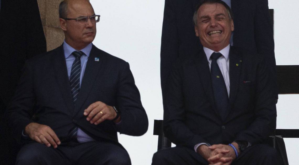 Presidente Jair Bolsonaro  e o Governador Wilson Witzel . No Aterro do Flamengo, RIo de Janeiro, RJ, Brasil -  Foto: Daniel Castelo Branco / Ag&ecirc;ncia O Dia - Daniel Castelo Branco