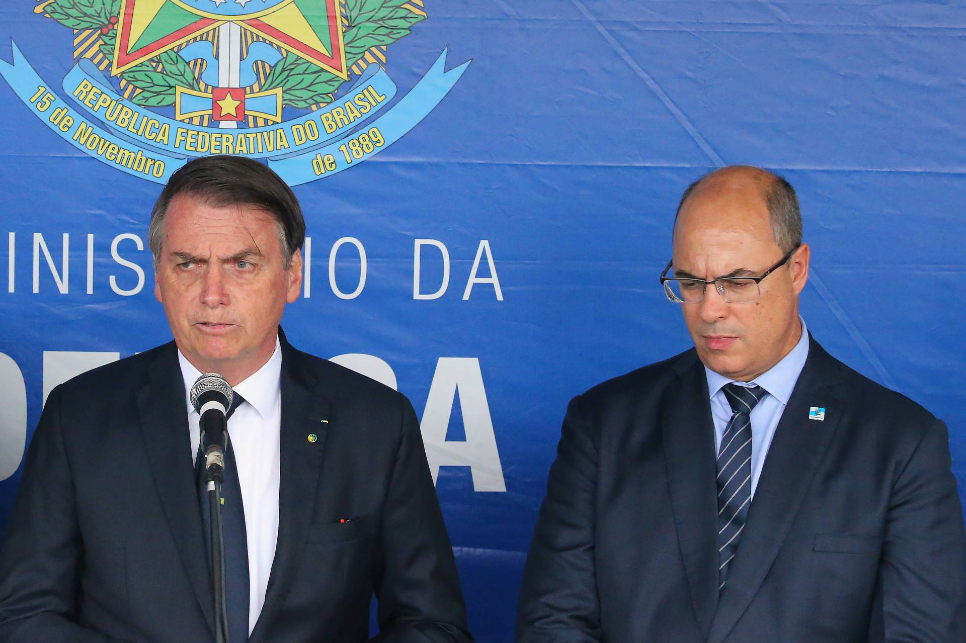 Presidente Jair Bolsonaro  e o Governador Wilson Witzel . No Aterro do Flamengo, RIo de Janeiro, RJ, Brasil -  Foto: Daniel Castelo Branco / Agência O Dia - Daniel Castelo Branco