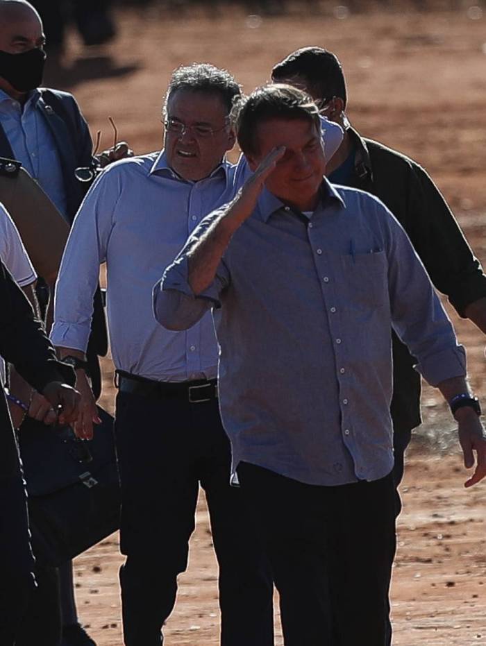 05 06 2020 AGUAS LINDAS DF NACIONAL O presidente Jair Bolsonaro inaugura Hospital de Campanha .   FOTO GABRIELA BILO/ ESTADAO