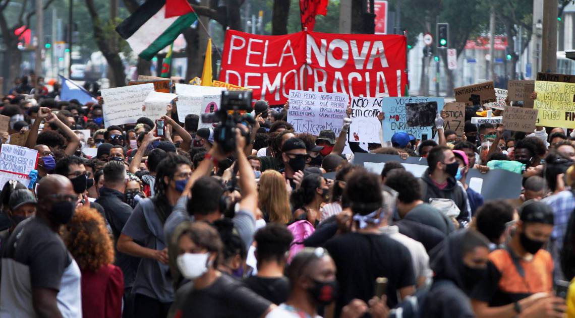 Protesto "Vidas Negras Importam" no centro do Rio