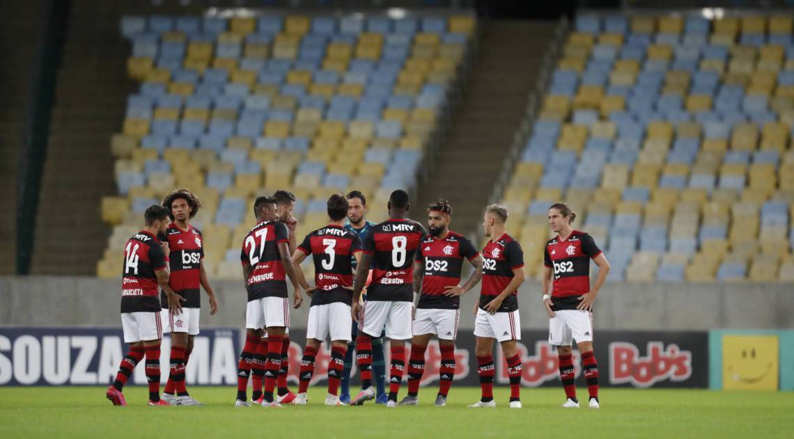 Rio de Janeiro - RJ  - 18/06/2020 - COVID 19 - Coronavirus no Rio - Campeonato Carioca jogo entre Bangu x Flamengo, após o jogos terem sido paralisados por três meses voltando a ter jogos no estádio do Maracanã - Foto Gilvan de Souza / Agencia O Dia - Gilvan de Souza / Agencia O Dia