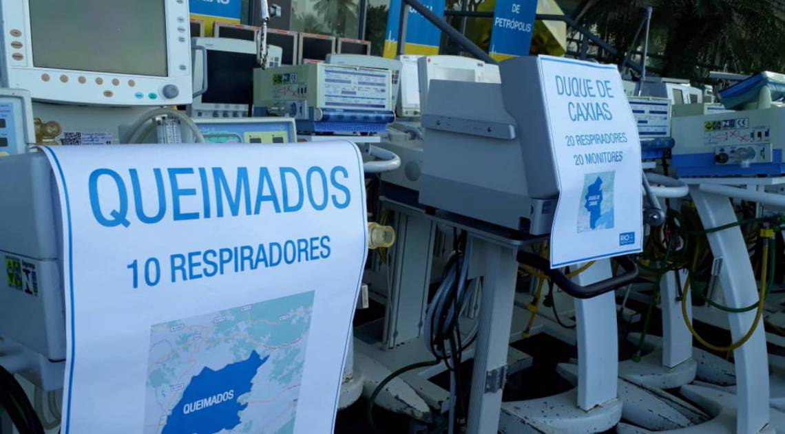 Ao todo, a Prefeitura do Rio já cedeu 222 aparelhos para ajudar municípios da Baixada Fluminense e da Região Serrana
