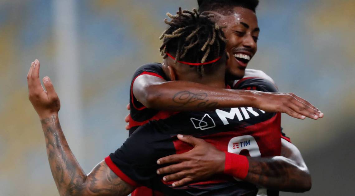 Rio de Janeiro - RJ  - 18/06/2020 - COVID 19 - Coronavirus no Rio - Campeonato Carioca jogo entre Bangu x Flamengo, após o jogos terem sido paralisados por três meses voltando a ter jogos no estádio do Maracanã - Foto Gilvan de Souza / Agencia O Dia - Gilvan de Souza / Agencia O Dia