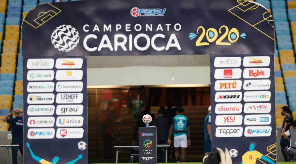 Rio de Janeiro - RJ  - 18/06/2020 - COVID 19 - Coronavirus no Rio - Campeonato Carioca jogo entre Bangu x Flamengo, após o jogos terem sido paralisados por três meses voltando a ter jogos no estádio do Maracanã - Foto Gilvan de Souza / Agencia O Dia - Gilvan de Souza