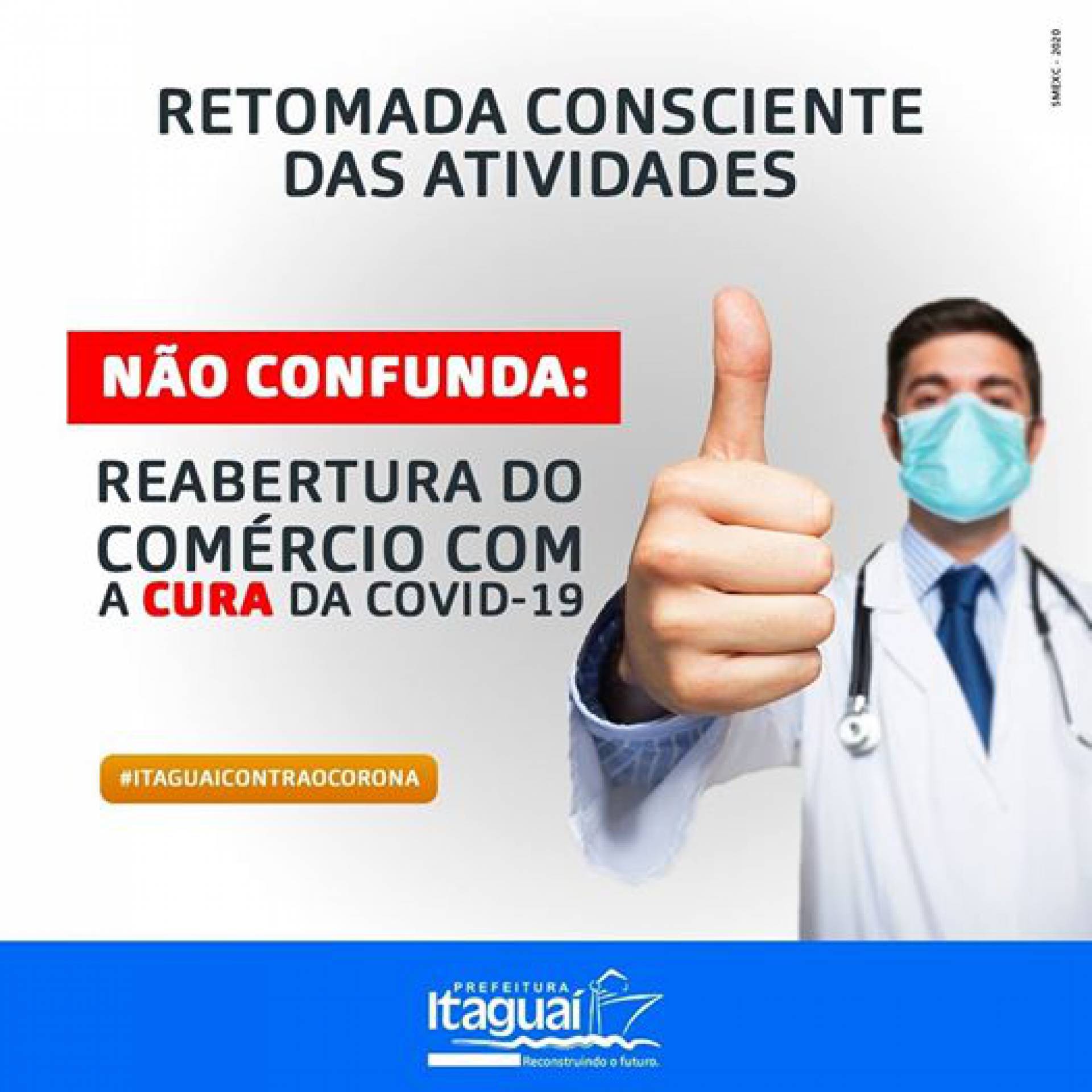 Postagem no Facebook da prefeitura: aviso para que libera&ccedil;&atilde;o n&atilde;o signifique descuido por parte da popula&ccedil;&atilde;o