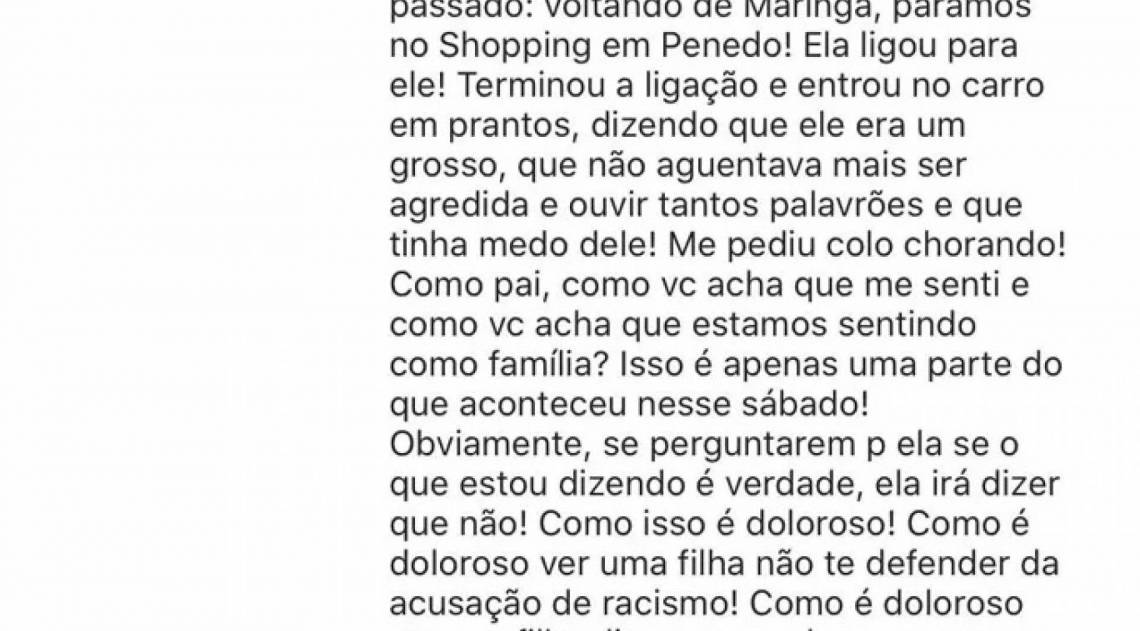 Post do pai de Duda Reis