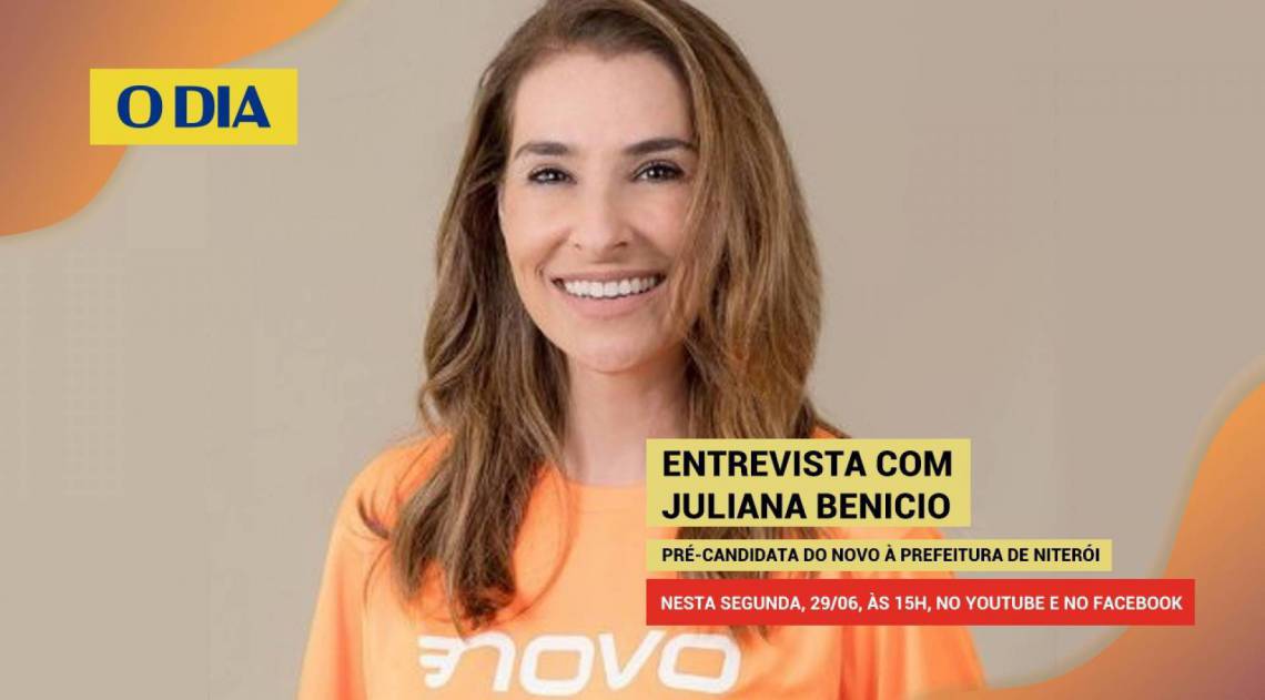 Juliana Benicio, do partido Novo, abriu nesta segunda &agrave;s 15h a s&eacute;rie de entrevistas com prefeit&aacute;veis pelas p&aacute;ginas de O DIA no Facebook e YouTube - Arte / Let&iacute;cia Carvalho