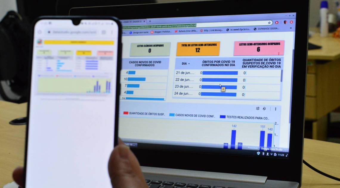 Portal de covid-19 de Queimados - Divulgação