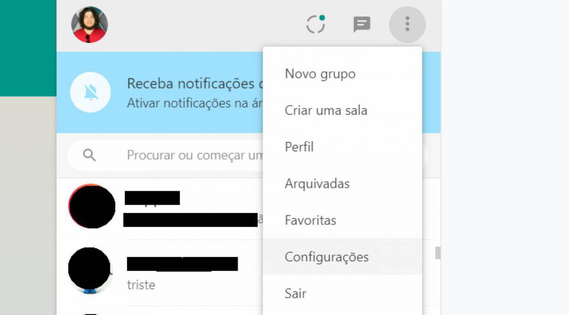 Acesse Configurações