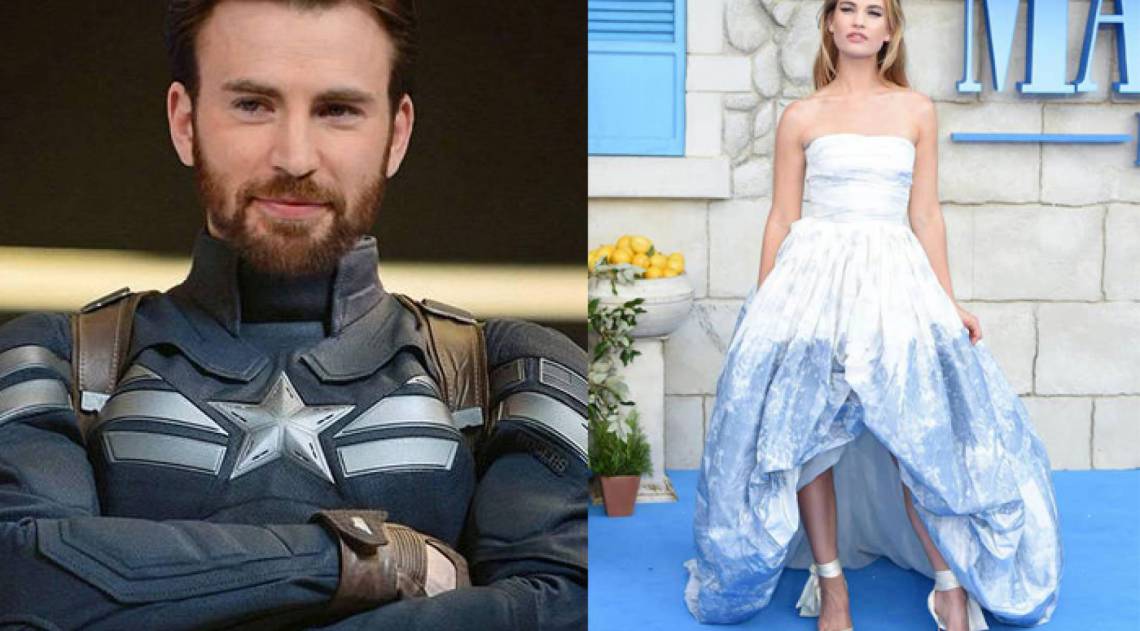 Chris Evans e Lily James - Divulgação / AFP