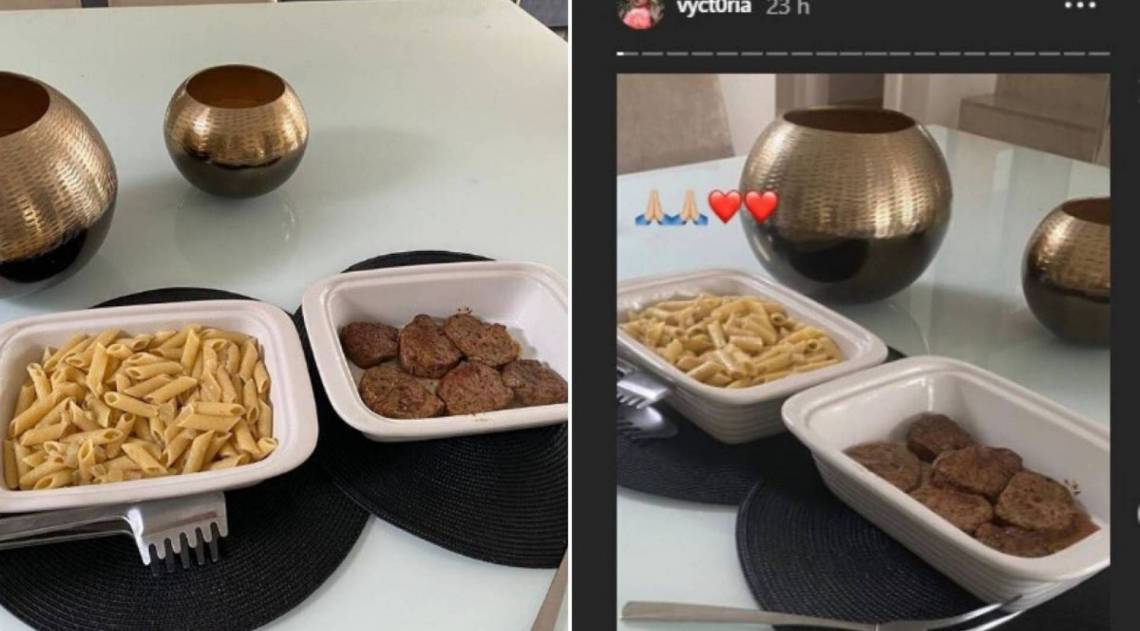 Post da refeição de Adriano e Victoria