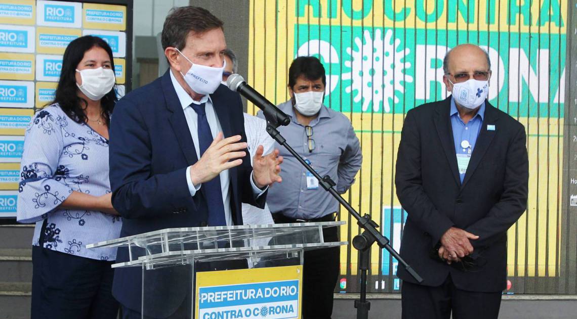 Prefeito Marcelo Crivella fala sobre o R&eacute;veillon - Estefan Radovicz / Ag&ecirc;ncia O Dia