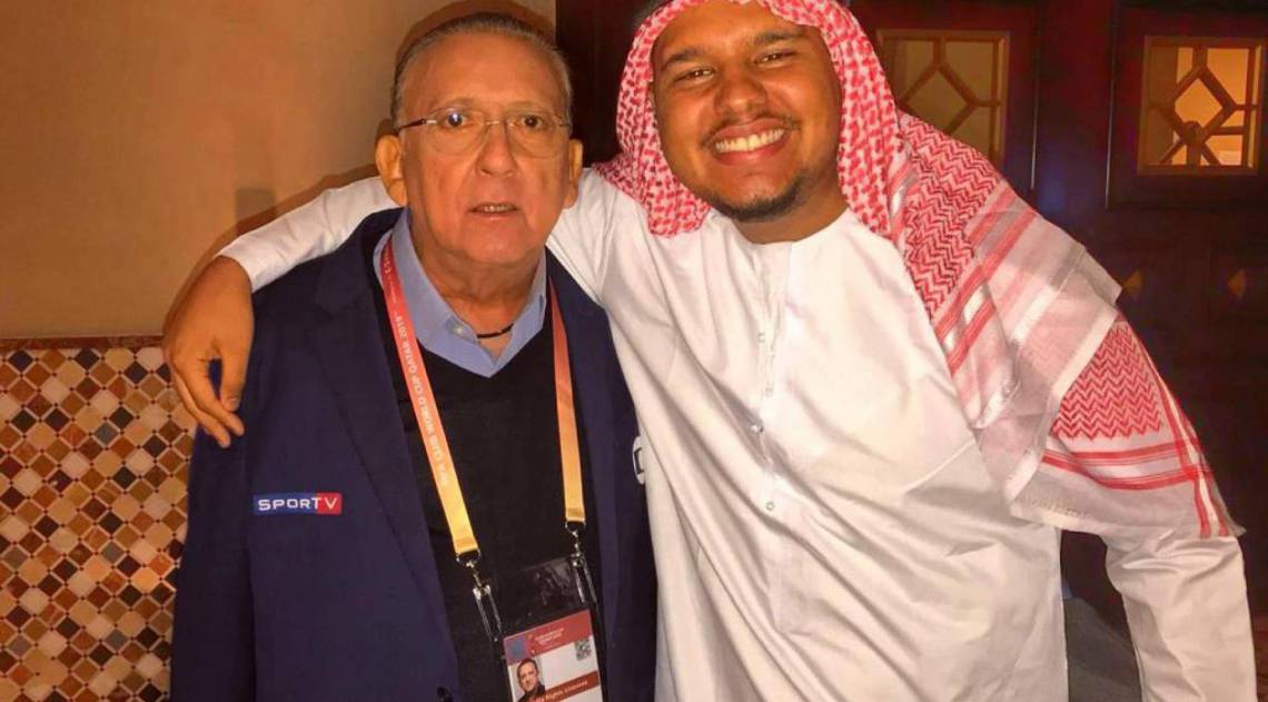 O meritiense também teve a oportunidade de conhecer o narrador Galvão Bueno, da TV Globo