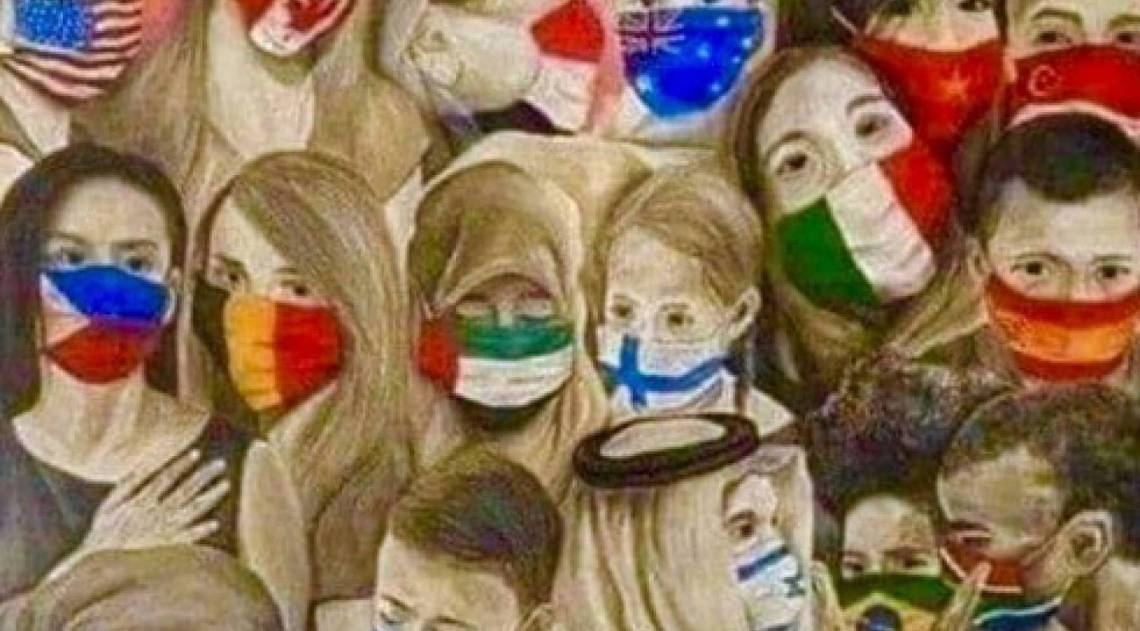 Muros de aeroporto foi pintado em 1994 mostrando pessoas de máscara? - Twitter