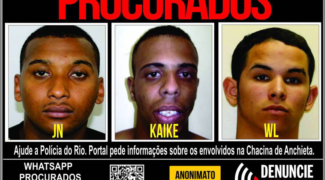 Disque Denúncia pede informações sobre três suspeitos de envolvimento na chacina de Anchieta - Divulgação / Disque Denúncia