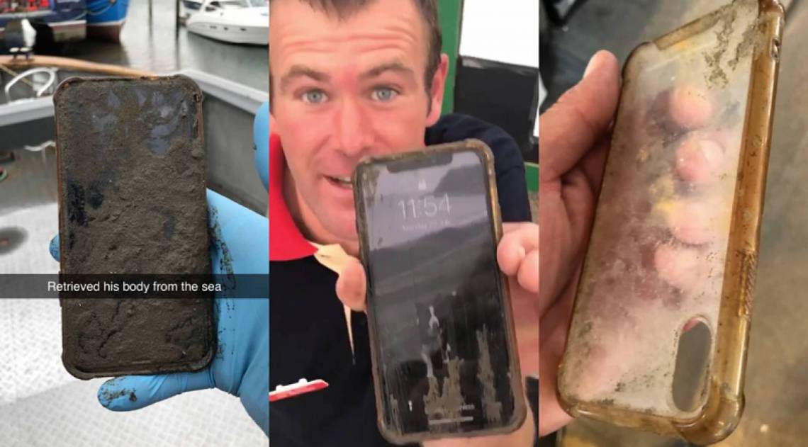 iPhone X coberto de lama - Reprodução