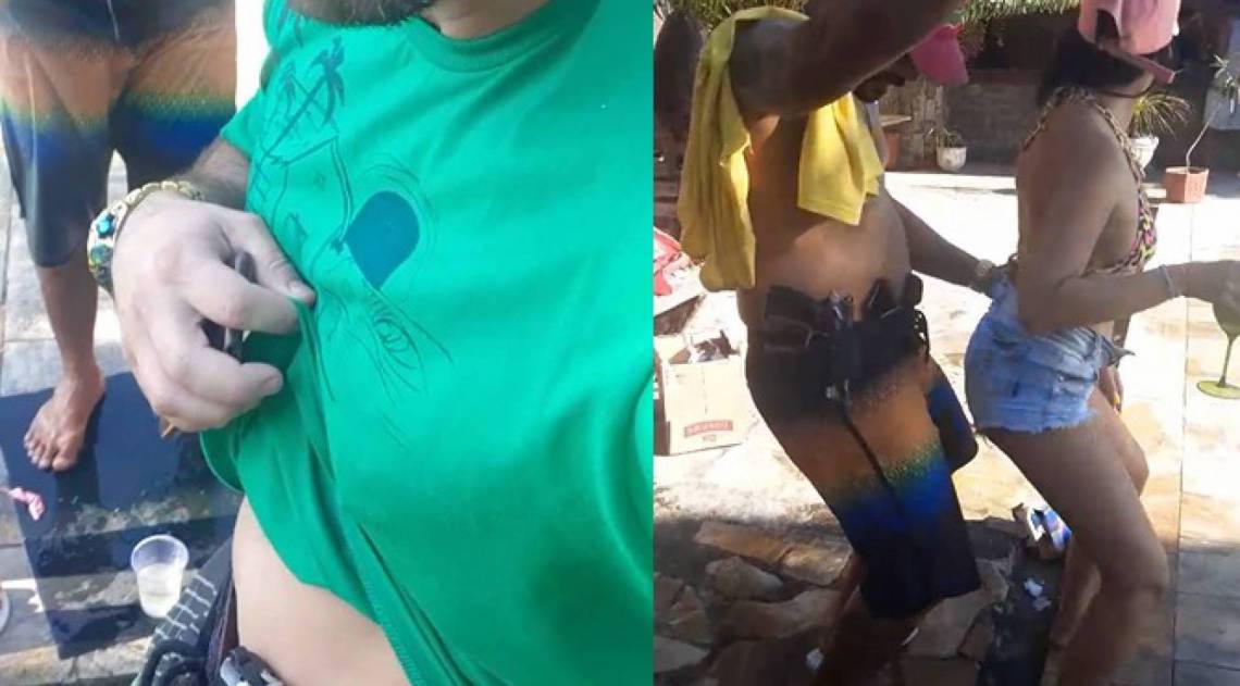 Milicianos armados em festa em Angra dos Reis