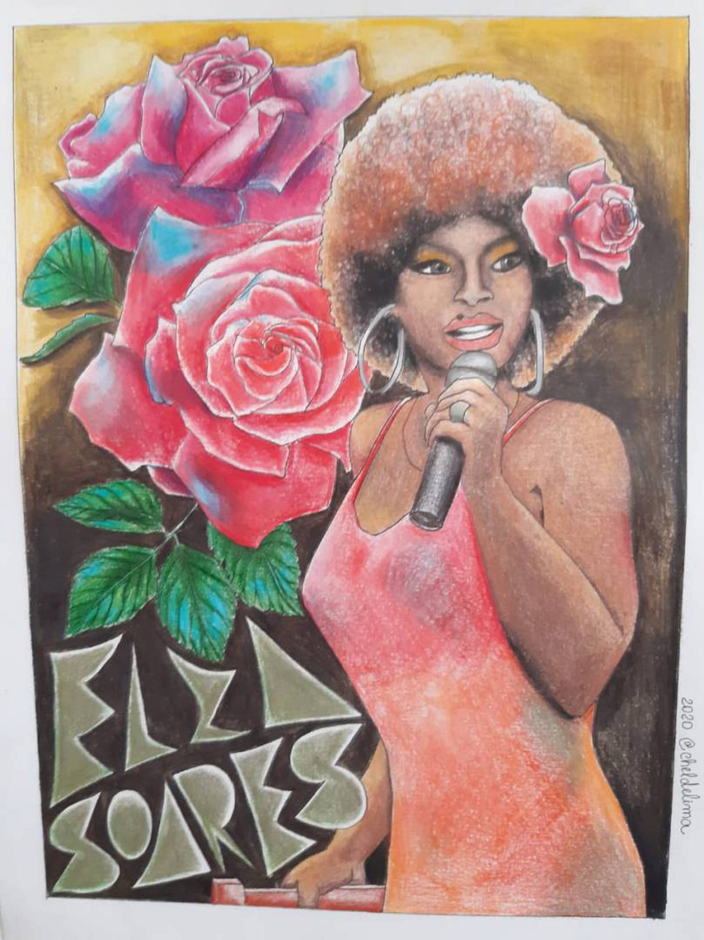 Elza Soares por Rachel de Lima: várias inspirações compõem o traço da artista