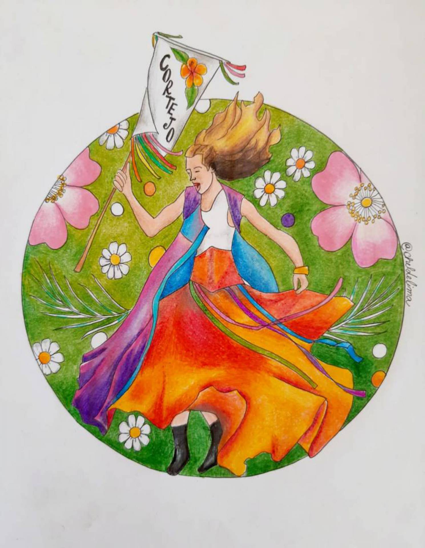 O cortejo como inspiração: Rachel já fez teatro e atuou como artista circense