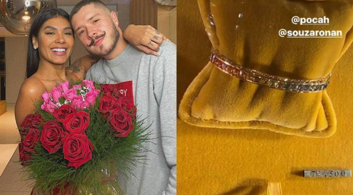 Pocah ganha pulseira do namorado