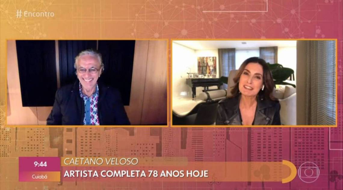 Caetano conversa com F&aacute;tima Bernardes no 'Encontro'