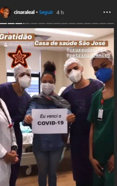 Cinnara Leal e a equipe médica