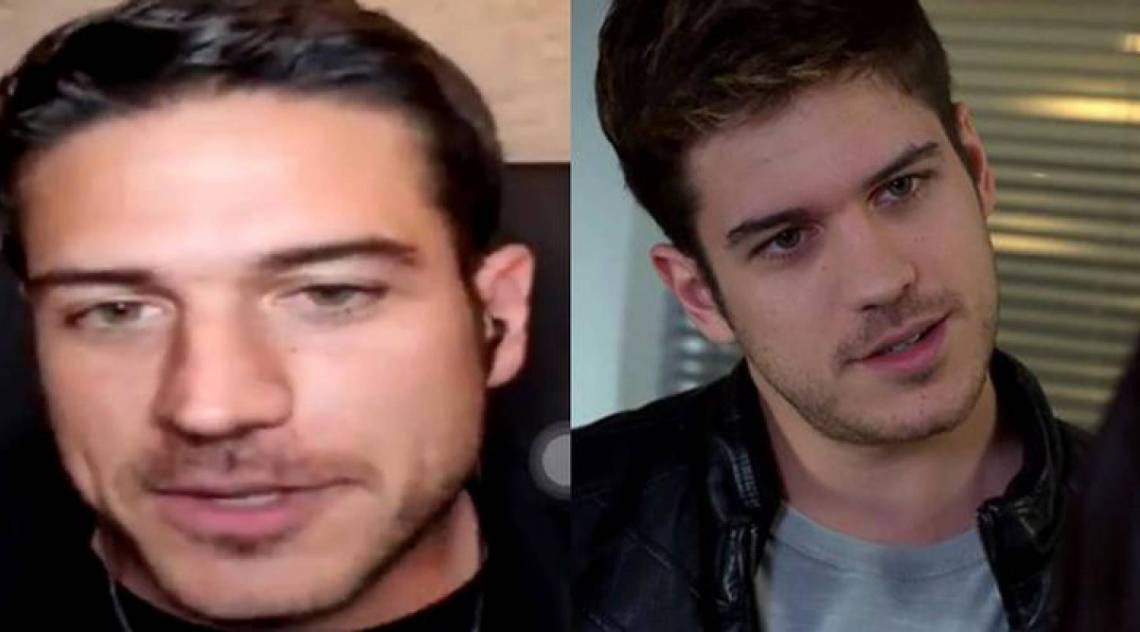 Marco Pigossi atualmente e, ao lado, em cena de 'Fina Estampa'