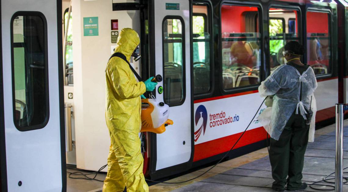 Rio, 15/08/2020  - COVID 19 - NOVO CORONAVIRUS - ESPECIAL -Reabertura do pontos turisticos da cidade do Rio de Janeiro. Trem do Corcovado, Cosme Velho,  zona sul do Rio.  Na Foto . novo coronavirusrio. Foto: Ricardo Cassiano/Agencia O Dia