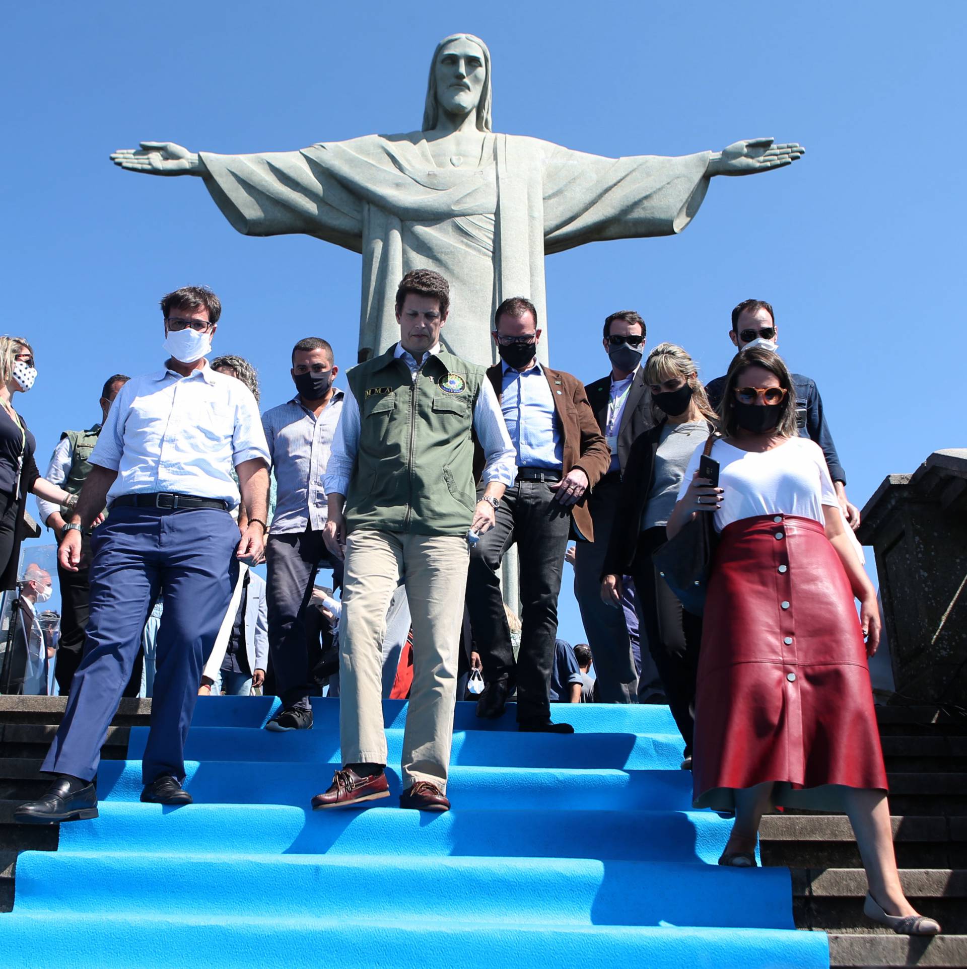 Rio,15/08/2020 -COVID-19 -CORONAVIRUS,MORRO DO CORCOVADO, Parque Nacional da Tijuca, reabertura do Cristo Redentor.Na foto, ministro do Meio Ambiente, Ricardo Salles.Foto: Cleber Mendes/Ag&ecirc;ncia O Dia