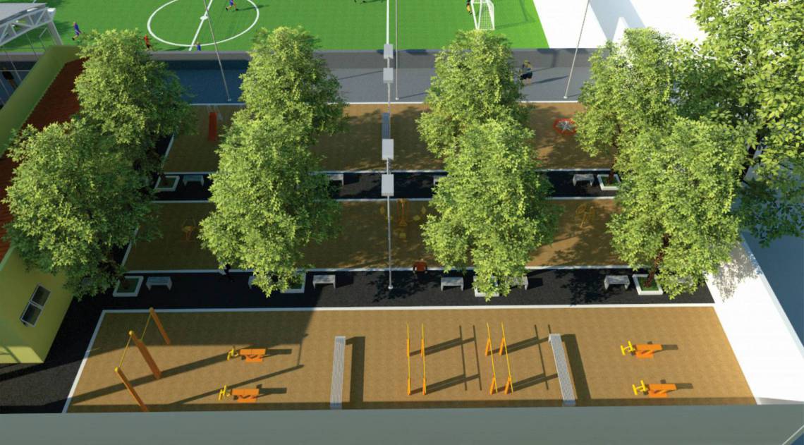 O projeto inclui a construção de três novos espaços de convivência com equipamentos de lazer