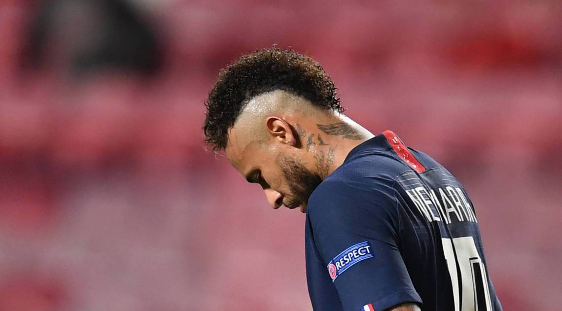 Paris Saint-Germain's Brazilian forward Neymar reacts during the UEFA Champions League final football match between Paris Saint-Germain and Bayern Munich at the Luz stadium in Lisbon on August 23, 2020. (Photo by David Ramos / POOL / AFP) - AFP