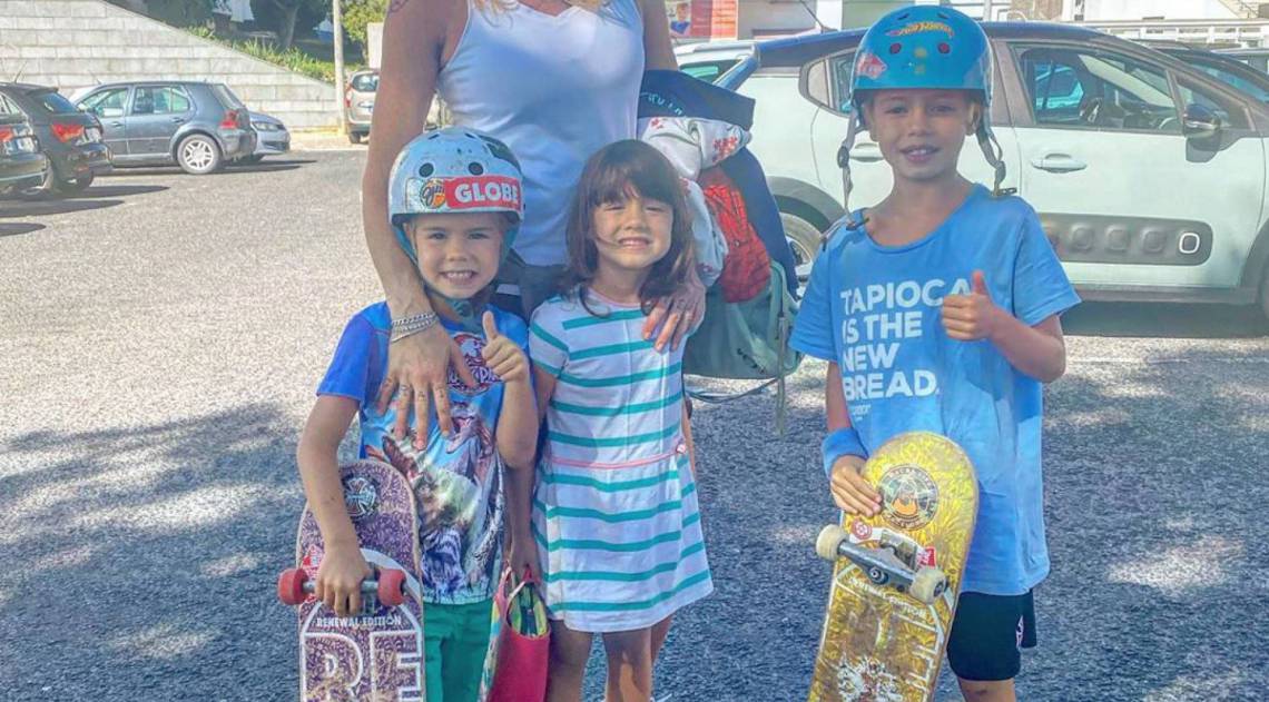 Luana Piovani e os filhos Bem, Liz e Dom