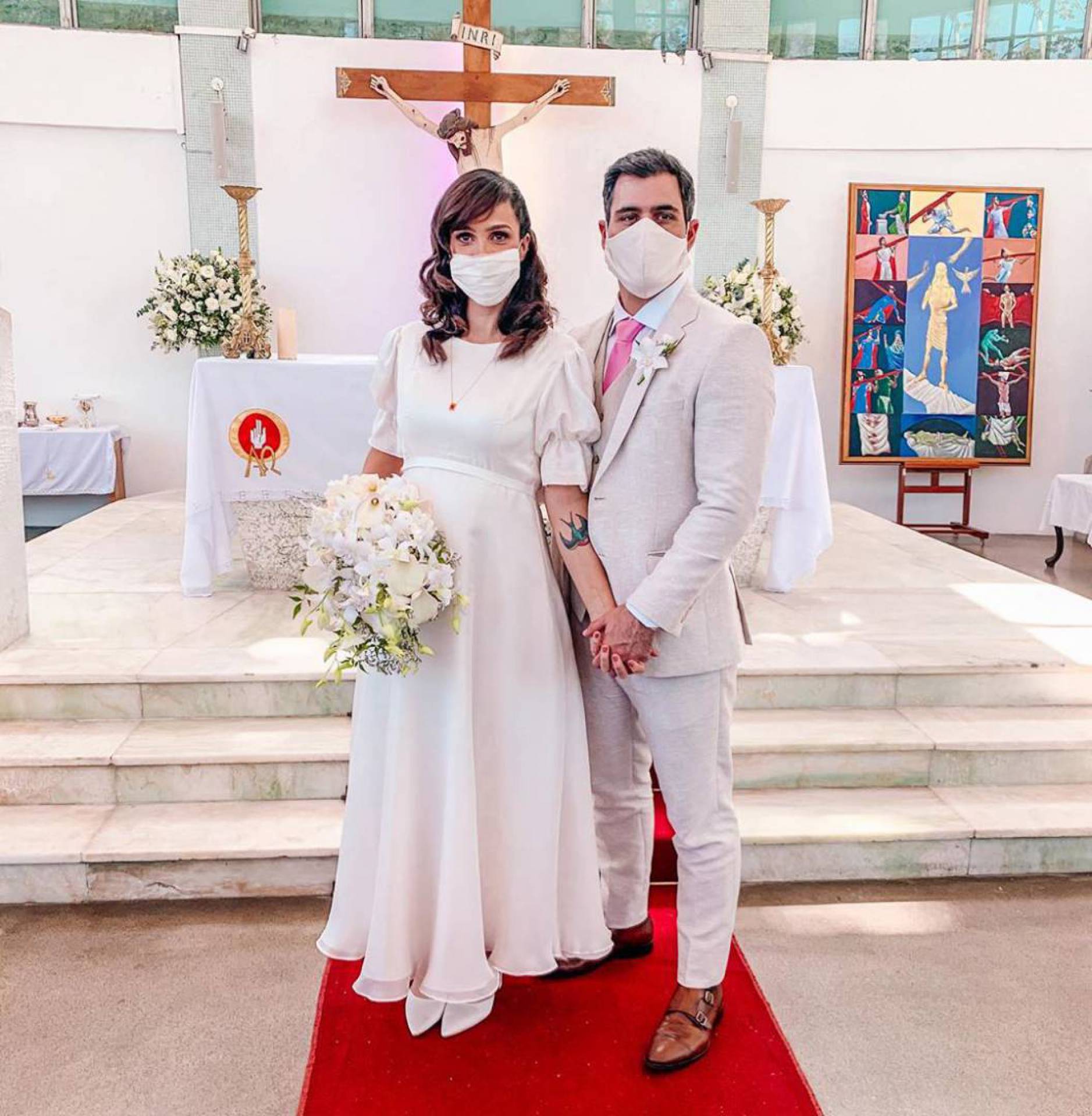 Juliano e Letícia Cazarré se casam no religioso - Reprodução instagram 