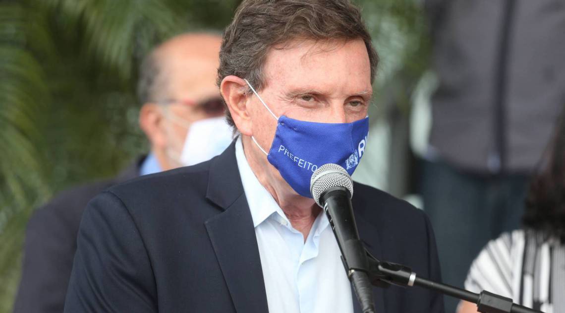 Rio,31/08/2020 -COVID-19 -CORONAVIRUS ,BARRA DA TIJUCA, Rio Centro,Marcelo Crivella anunciou que a cidade do Rio de Janeiro ter&aacute; um processo de reabertura, que acontecer&aacute; em seis etapas .Na foto. Marcelo Crivella .Foto: Cleber Mendes/Ag&ecirc;ncia O Dia