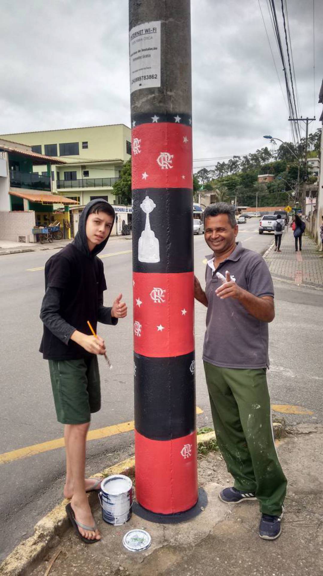 Mauro com o filho Lucas em Porto Real
