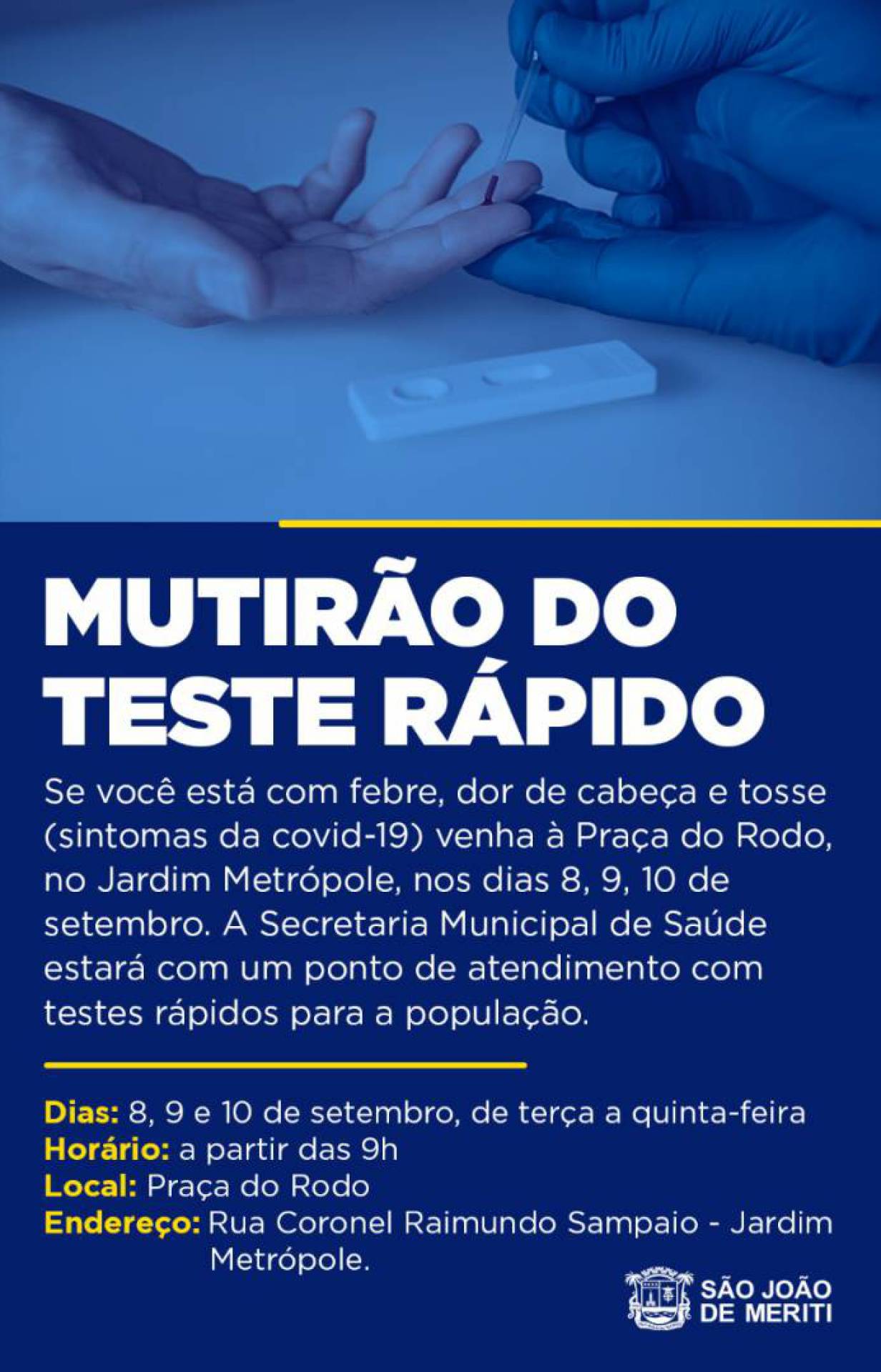 Meriti realiza 12º Mutirão de Testes Rápidos para covid-19