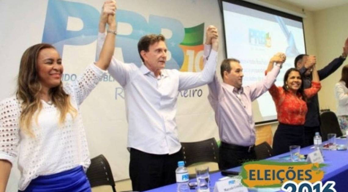 Crivella e Eduardo Lopes, nas eleições de 2016
