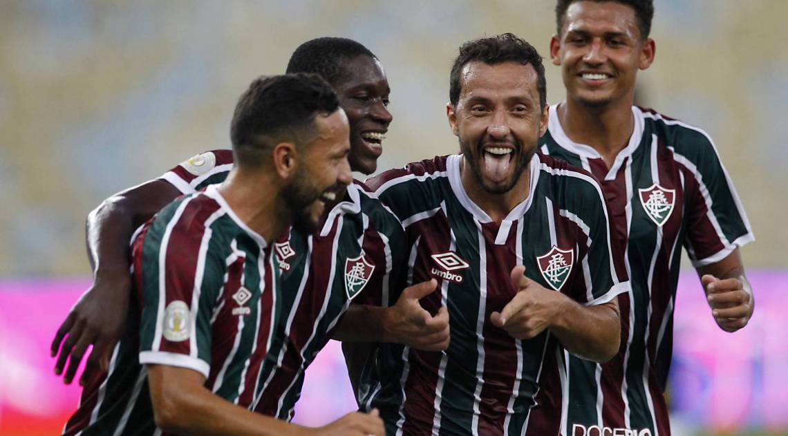 Rio de Janeiro 12/09/2020 - Nenê do Fluminense comemora seu gol durante partida contra a equipe do Corithians valida pelo campeonato Brasileiro 2020, no estadio do Maracana. Foto: Luciano Belford/Agencia O Dia
