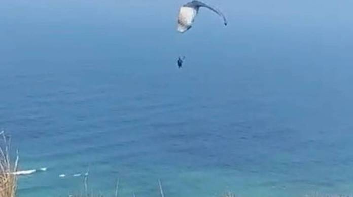 Homem cai de paraquedas logo após salto no Recreio; vídeo Jornal